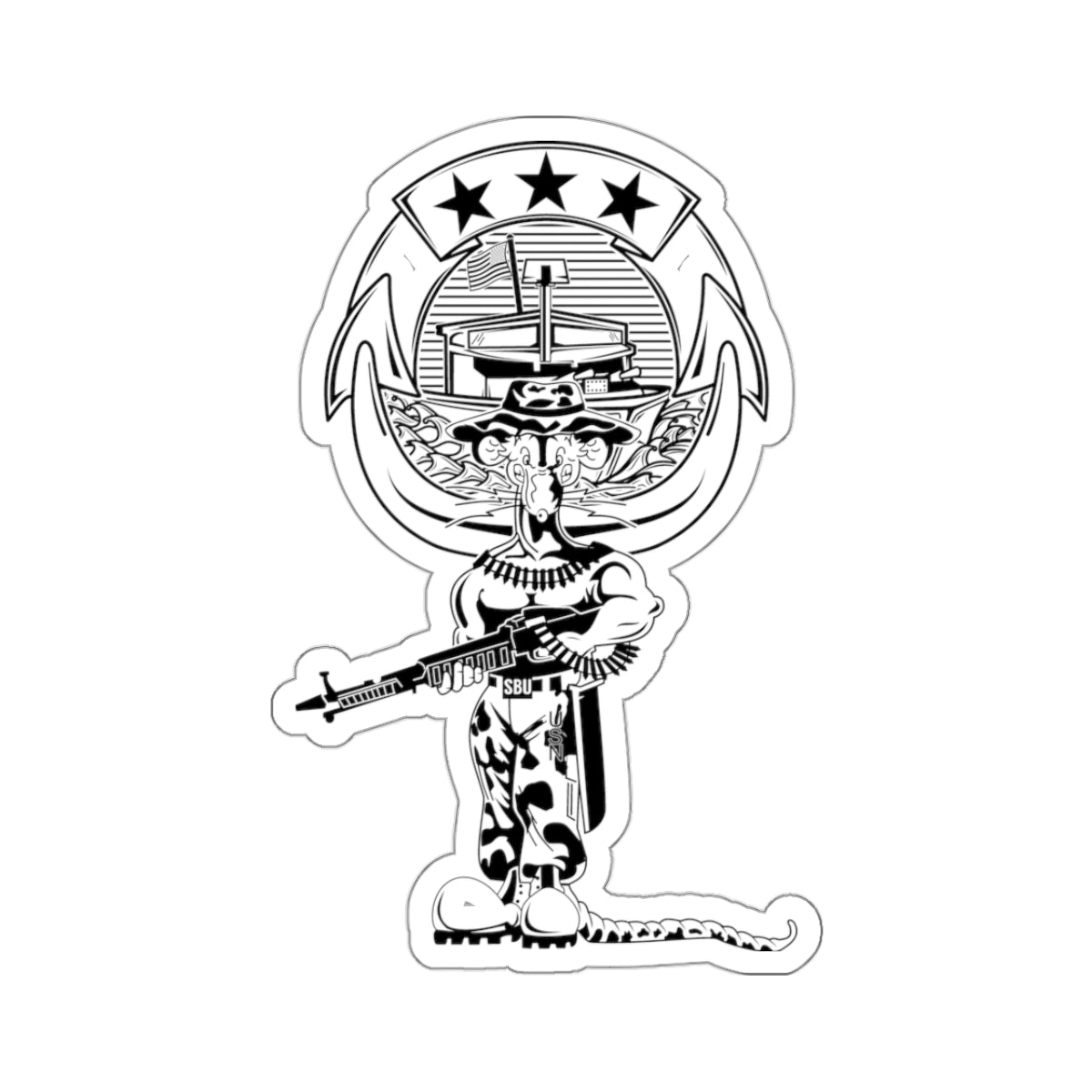River Rat CC Pin Sticker (Black)