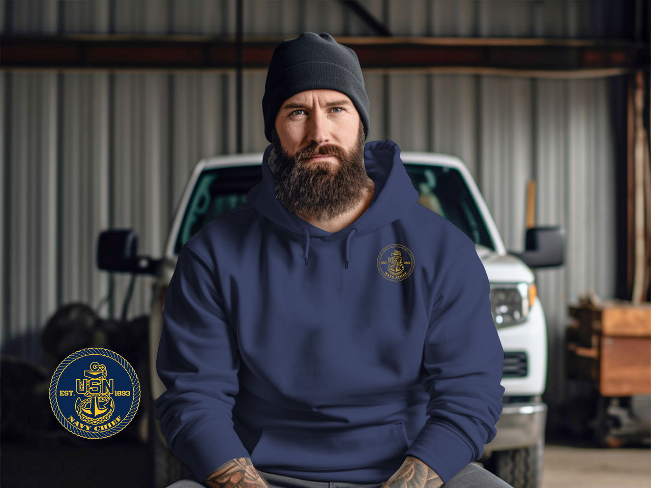 Navy Chief Hoodie 1893 (Gold)