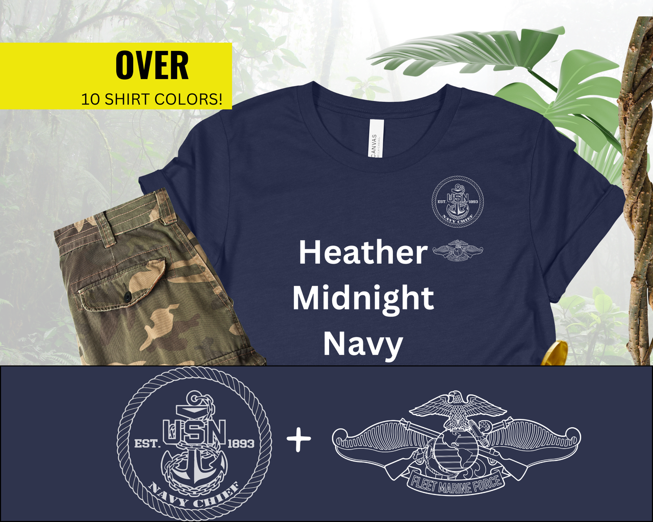 Navy Chief FMF Qualification T-Shirt - Black & White Collection