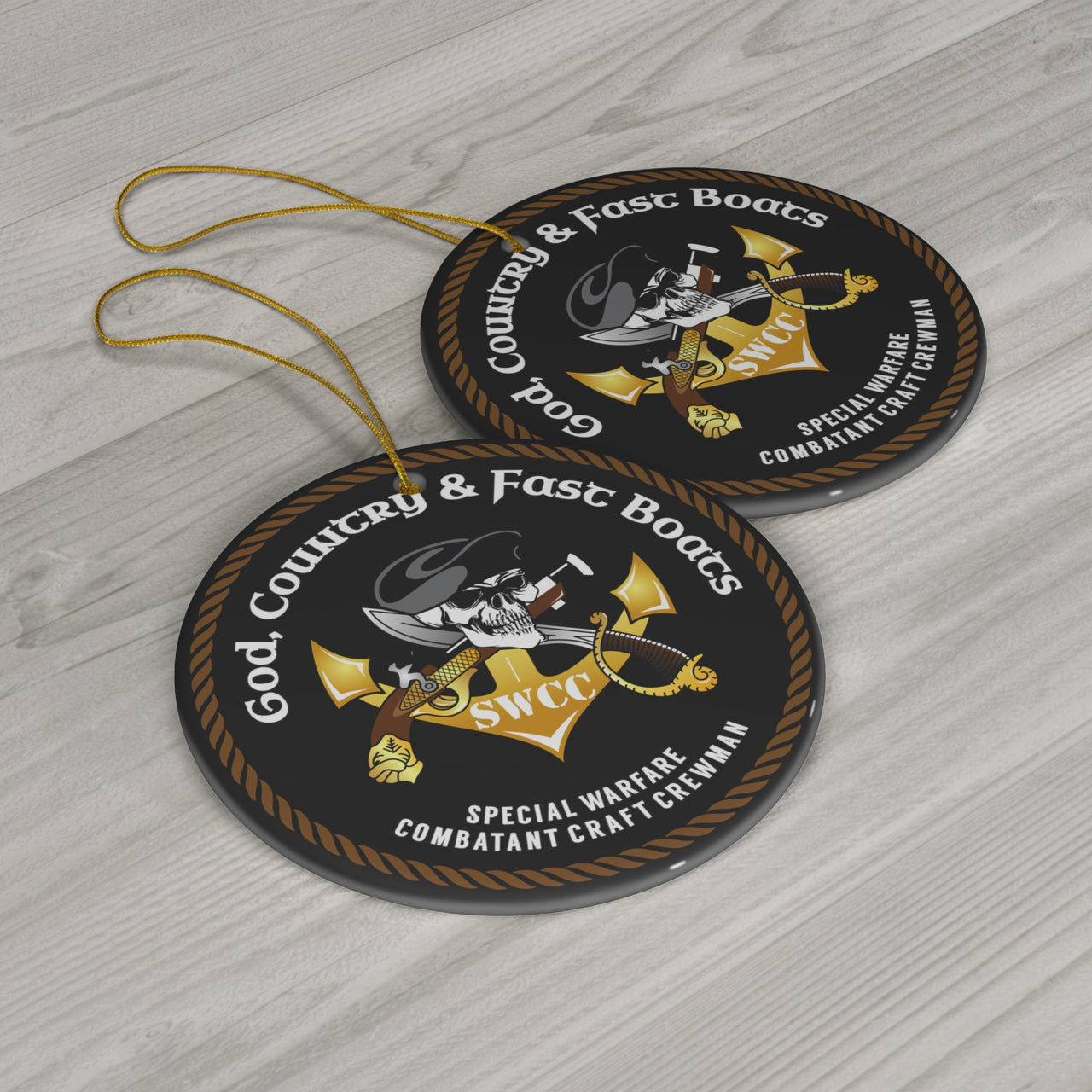 God Country & Fast Boats Ceramic Ornament