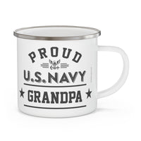 Thumbnail for Proud Navy Grandpa: Enamel Camping Mug