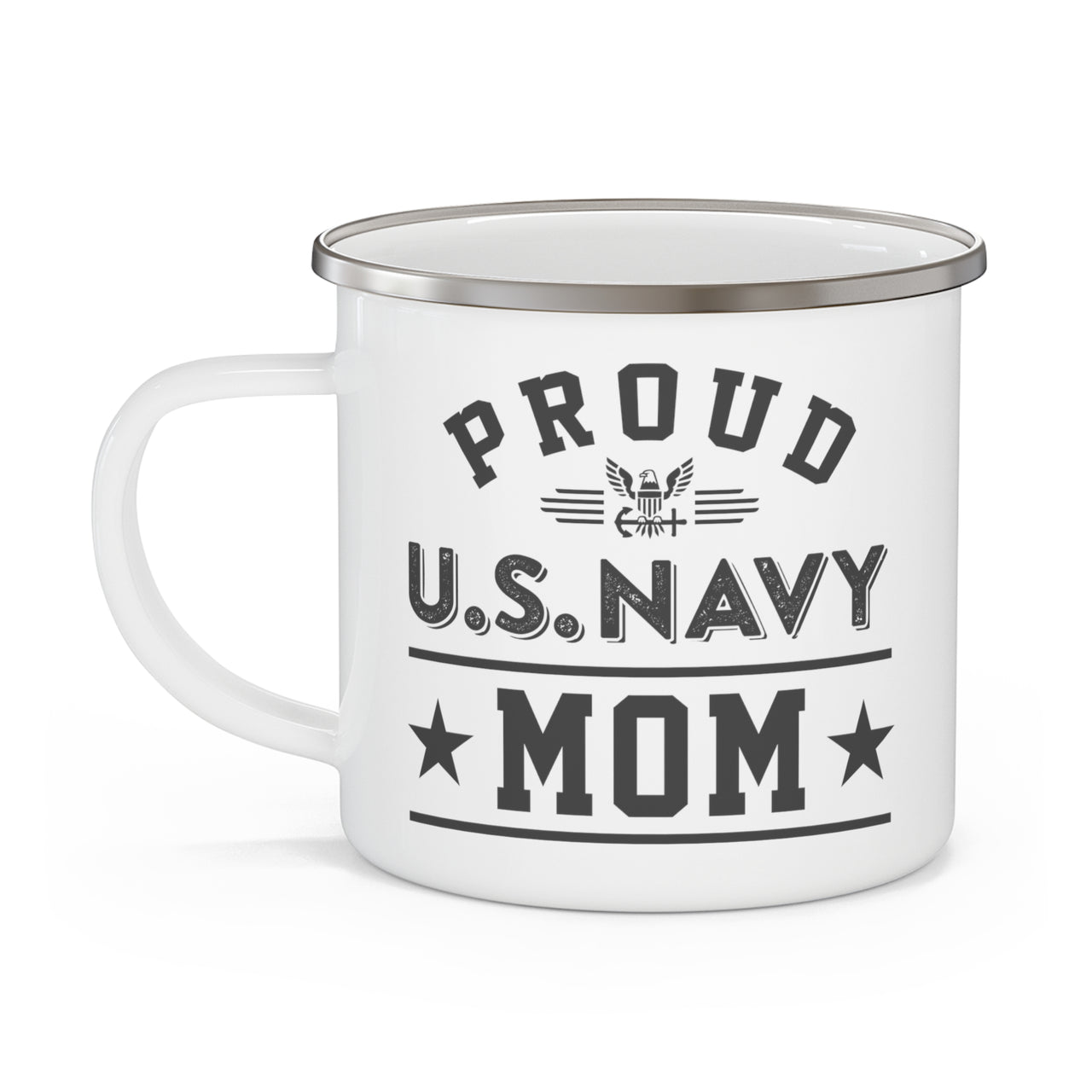 Proud Navy Mom: Enamel Camping Mug