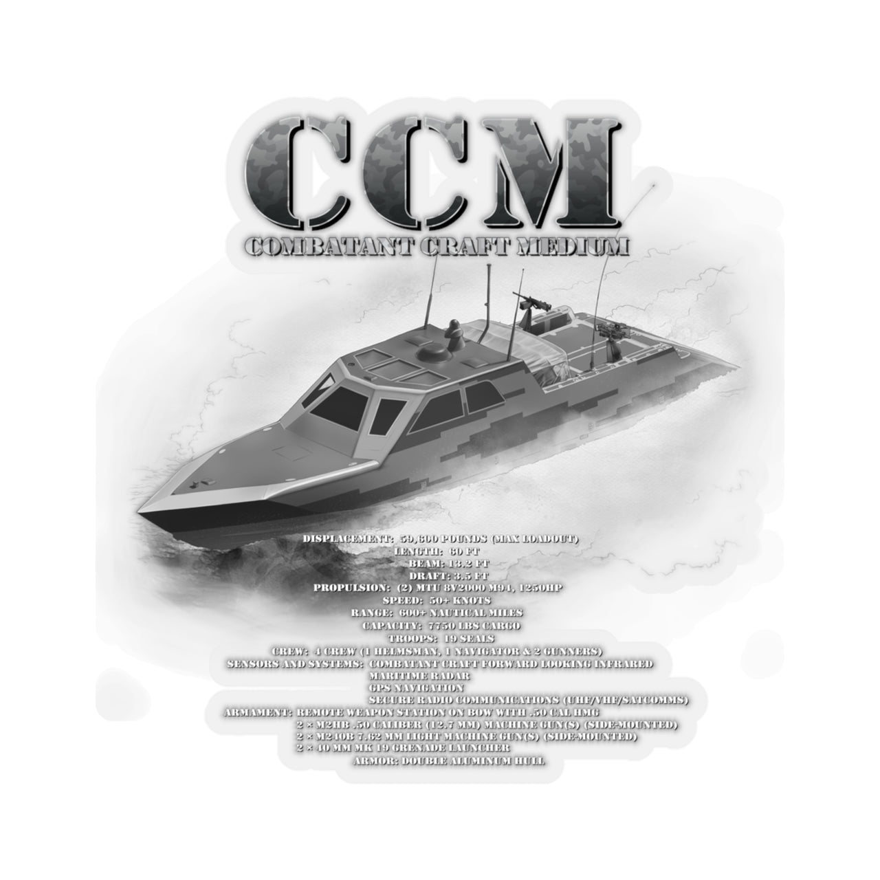 CCM - Combatant Craft Medium Sticker