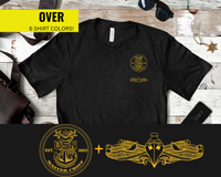Thumbnail for Navy Master Chief Surface Warfare Specialist Qualification T-Shirt - Gold Collection
