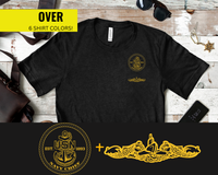 Thumbnail for Navy Chief Submarine Warfare T-Shirt - Gold Collection