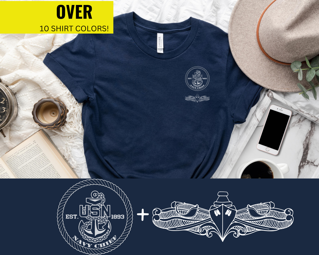 Navy Chief Surface Warfare Specialist Qualification T-Shirt - Black & White Collection