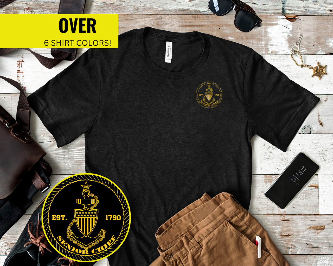 Coast Guard Senior Chief T-Shirt - Gold Collection