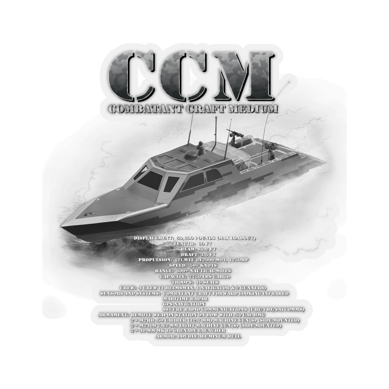 CCM - Combatant Craft Medium Sticker