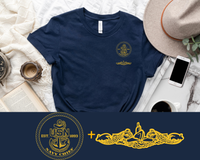 Thumbnail for Navy Chief Submarine Warfare T-Shirt - Gold Collection