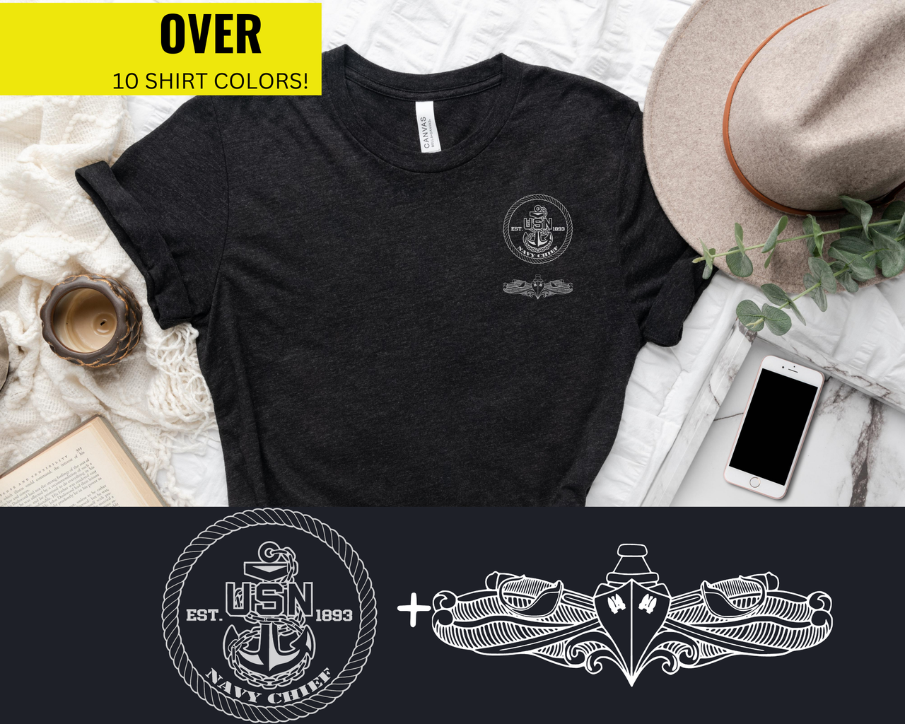 Navy Chief Surface Warfare Specialist Qualification T-Shirt - Black & White Collection