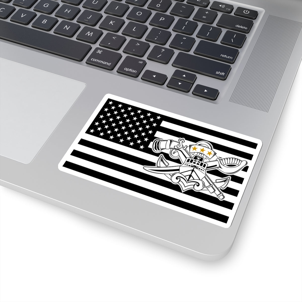 Navy SWCC Flag Sticker (BW/BW)