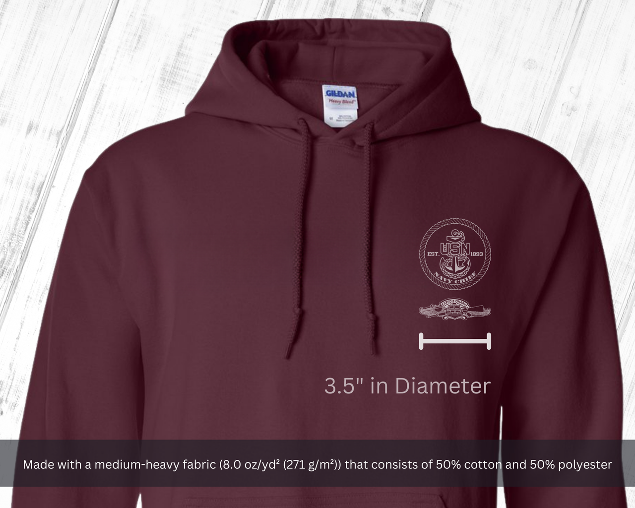 Navy Chief Expeditionary Warfare Hoodie - Black & White Collection