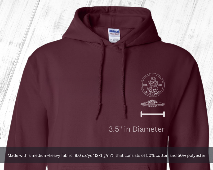 Navy Chief Expeditionary Warfare Hoodie - Black & White Collection