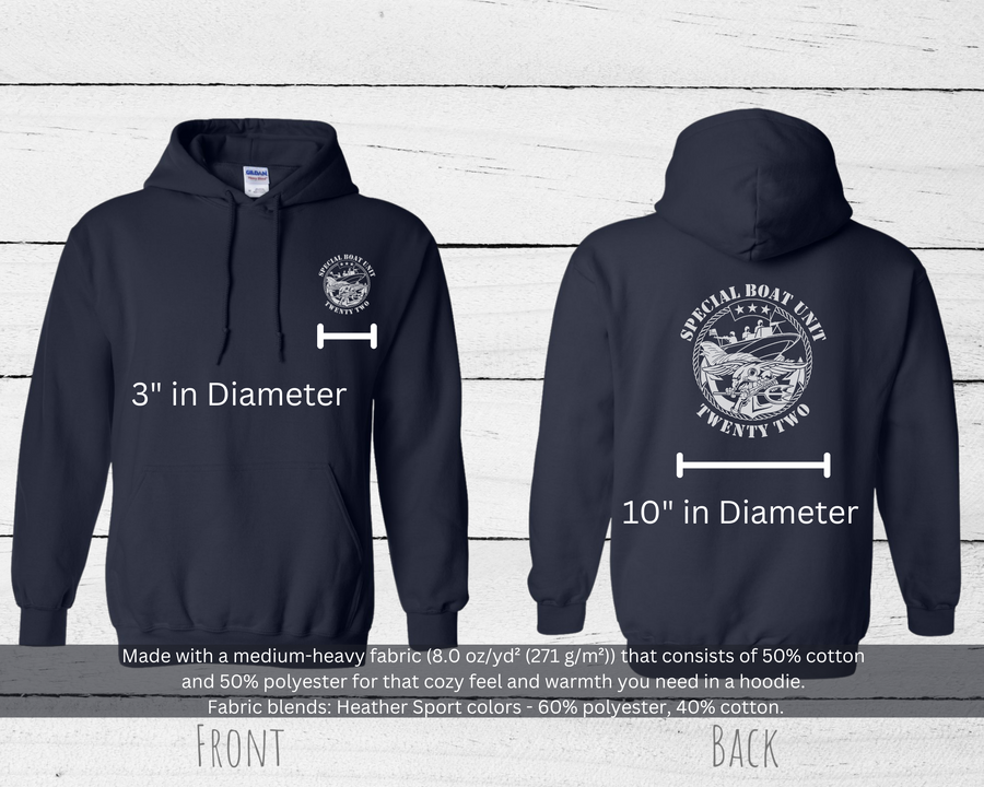 Special Boat Unit 22 v2 Hoodie - Black & White Collection
