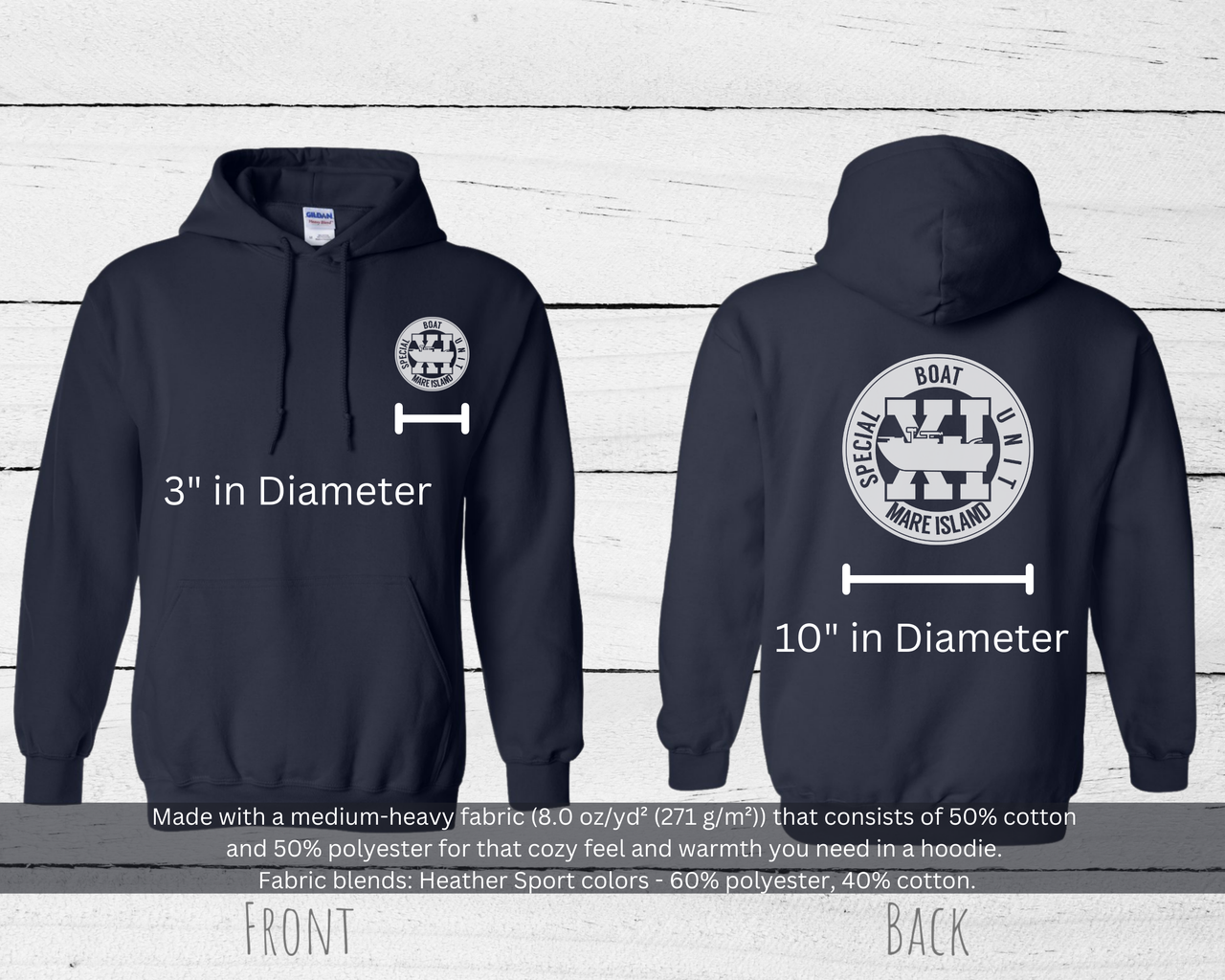 Special Boat Unit 11 v2 Hoodie - Black & White Collection