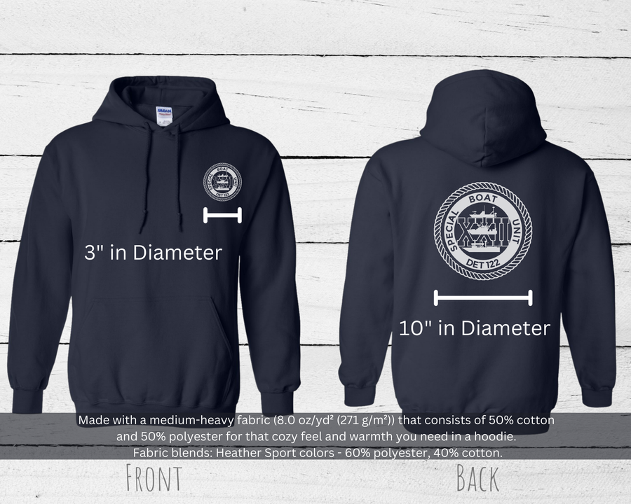 Special Boat Unit 22 DET 122 Hoodie - Black & White Collection