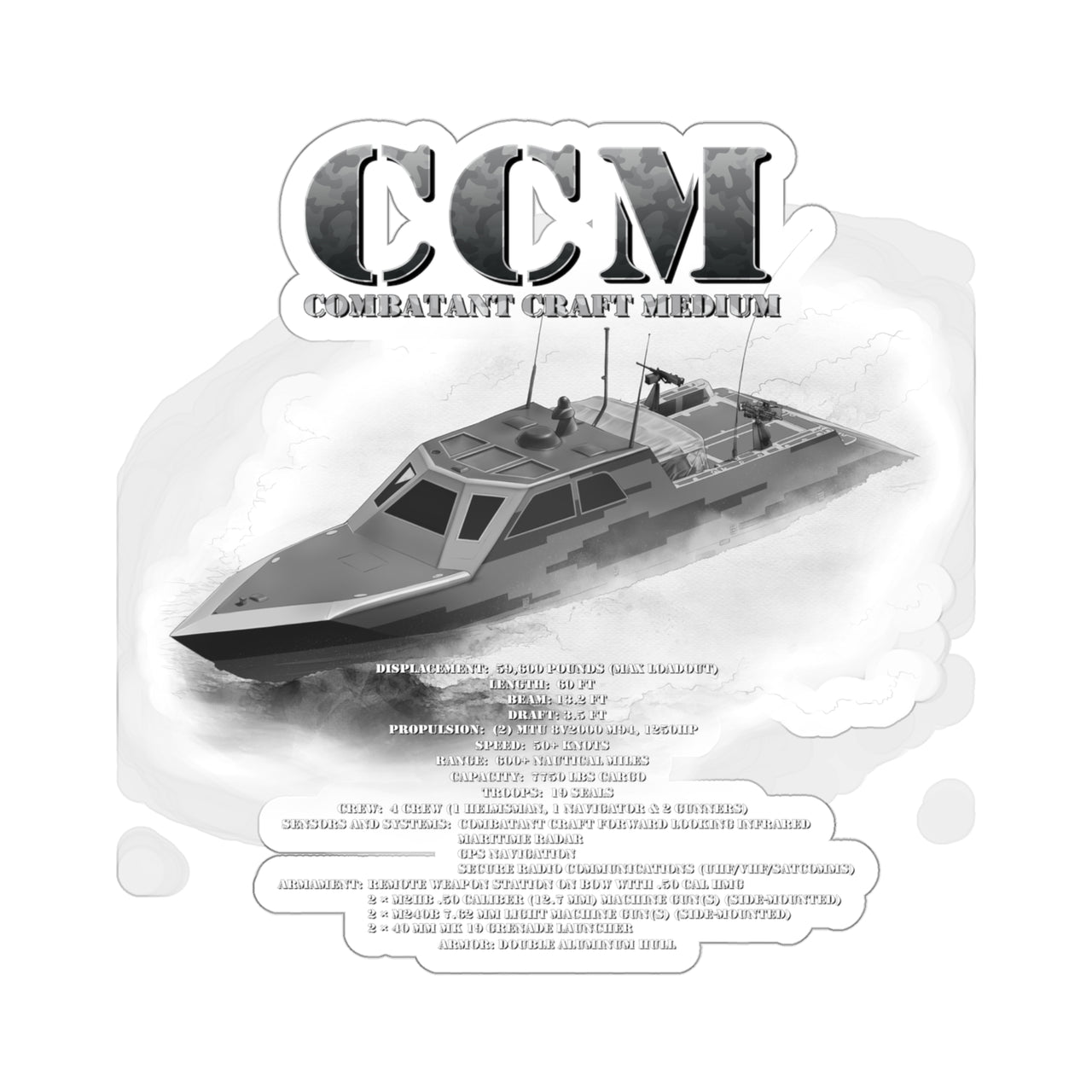 CCM - Combatant Craft Medium Sticker