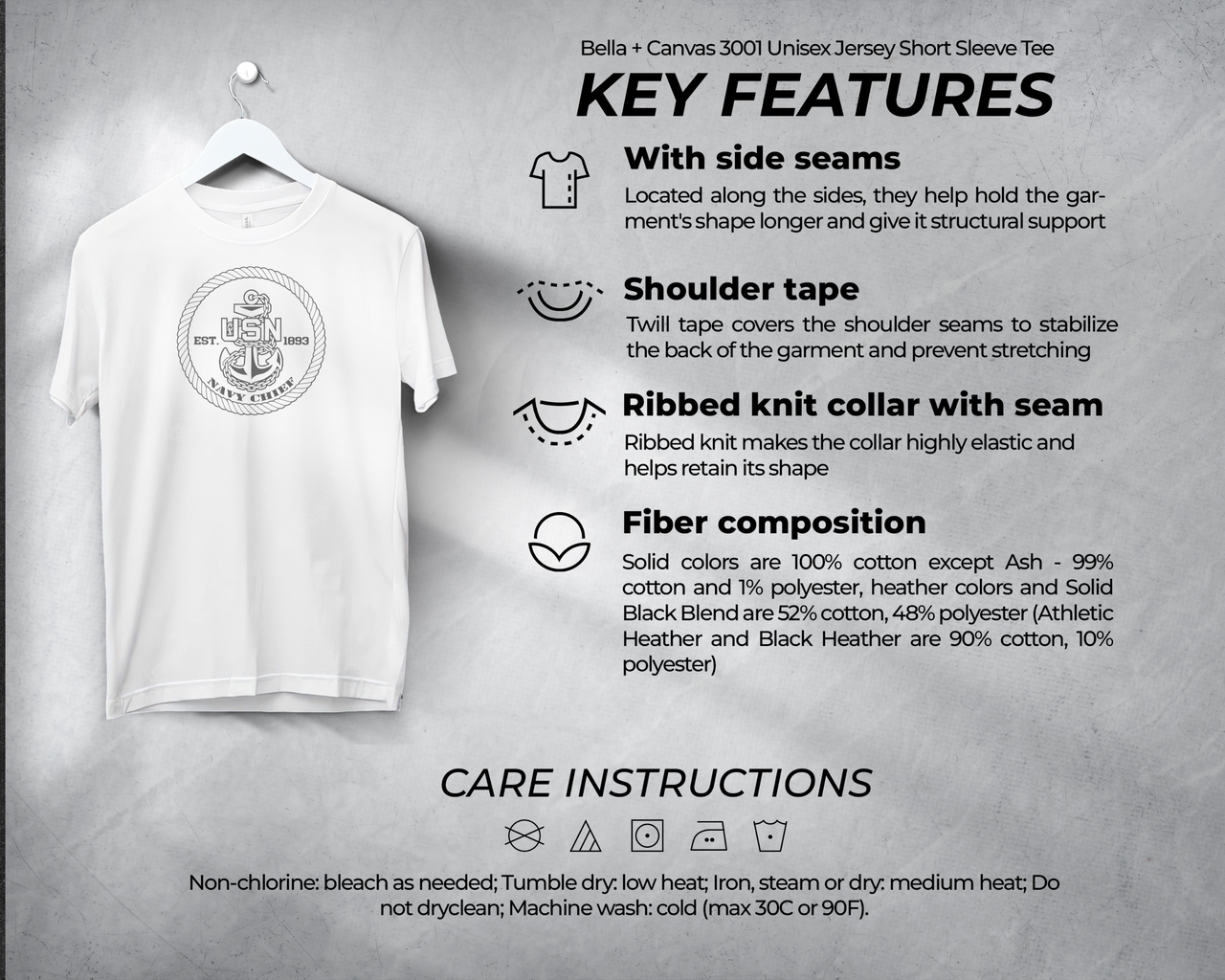 Navy Chief FMF Qualification T-Shirt - Black & White Collection