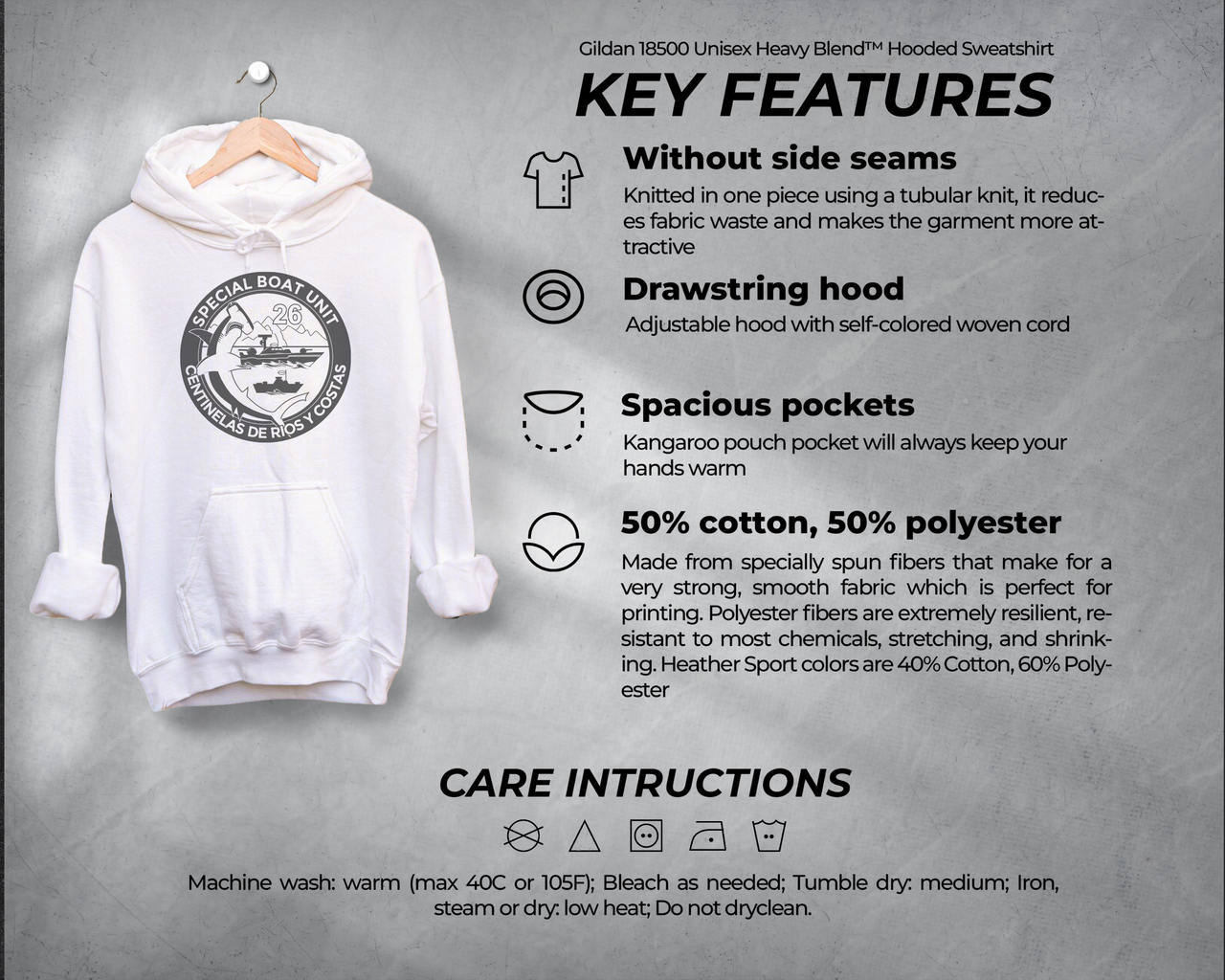 Special Boat Unit 26 Hoodie - Black & White Collection