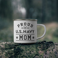 Thumbnail for Proud Navy Mom: Enamel Camping Mug