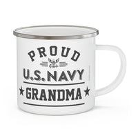 Thumbnail for Proud Navy Grandma: Enamel Camping Mug