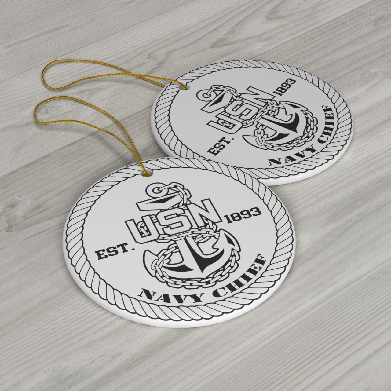 Navy Chief Ceramic Ornament