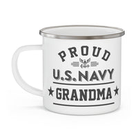 Thumbnail for Proud Navy Grandma: Enamel Camping Mug
