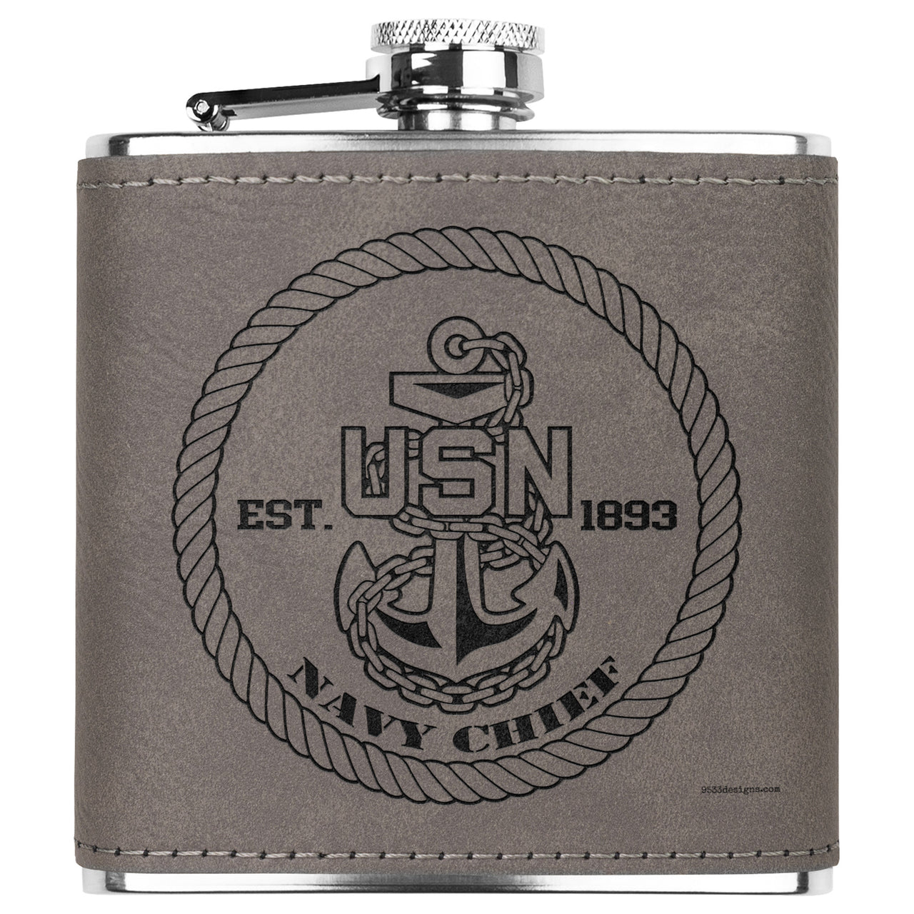 Navy Chief (E7) Flask 6oz