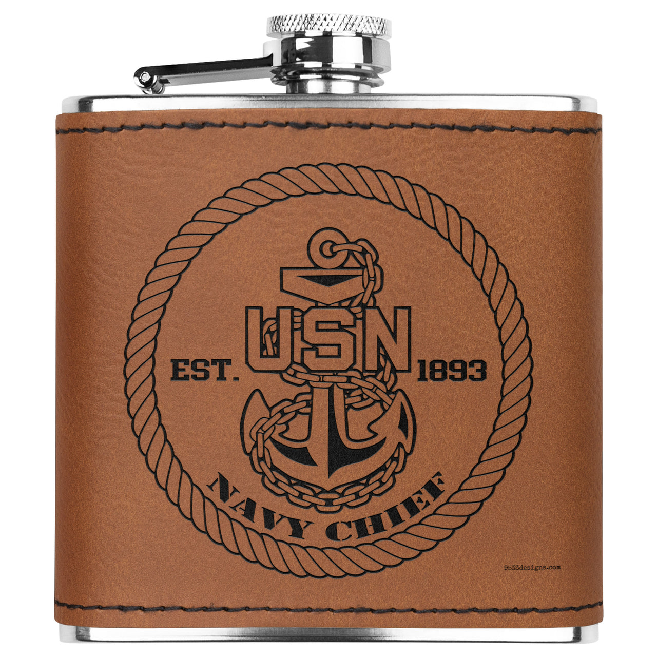 Navy Chief (E7) Flask 6oz