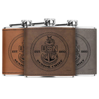 Thumbnail for Navy Senior Chief (E8) Flask 6oz