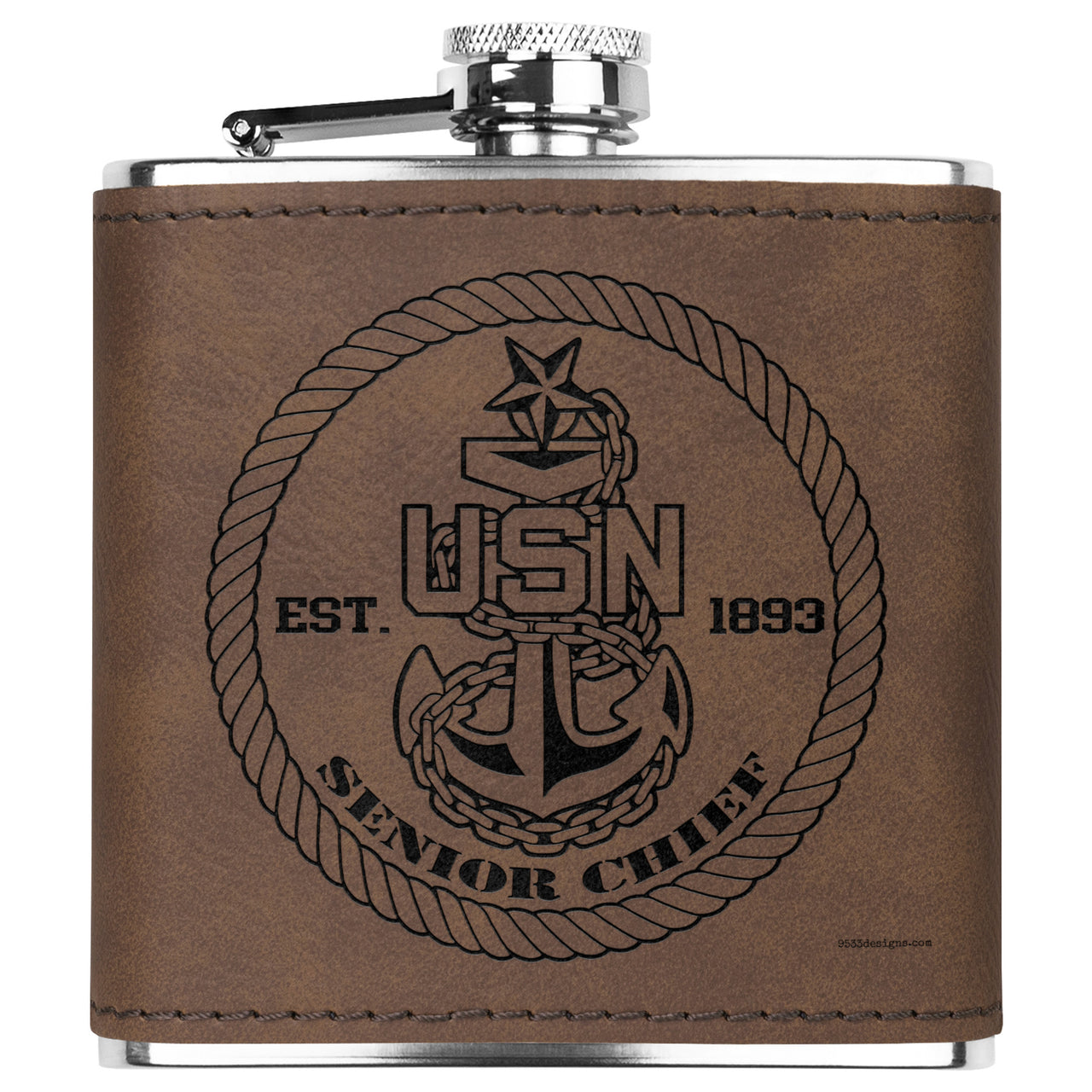 Navy Senior Chief (E8) Flask 6oz