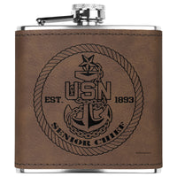 Thumbnail for Navy Senior Chief (E8) Flask 6oz