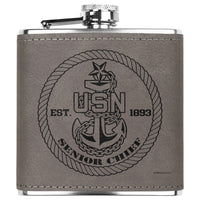 Thumbnail for Navy Senior Chief (E8) Flask 6oz