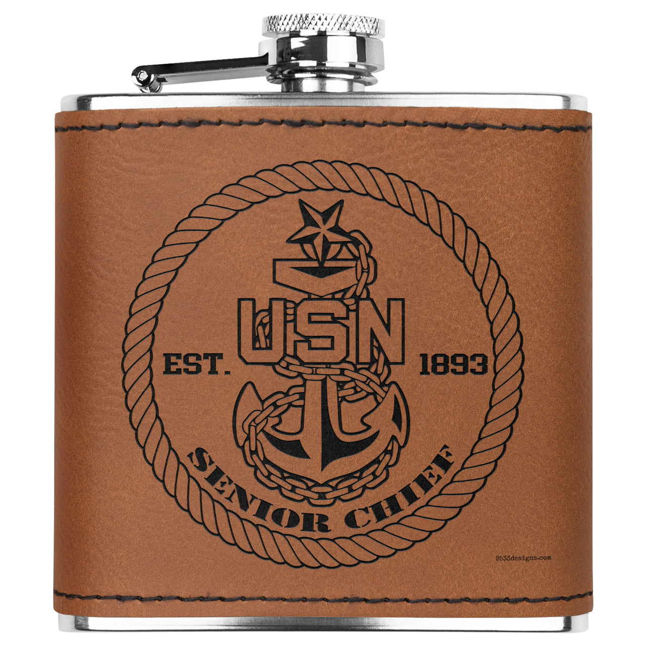 Navy Senior Chief (E8) Flask 6oz