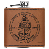 Thumbnail for Navy Senior Chief (E8) Flask 6oz