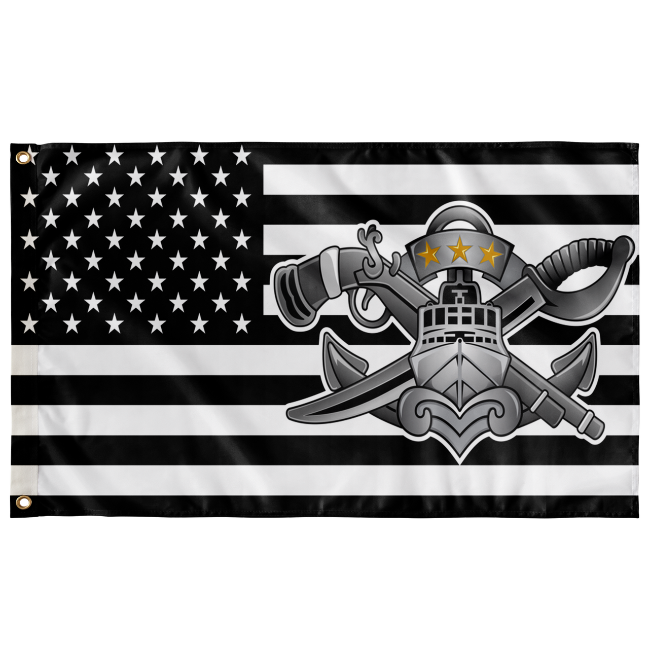 Flag: USA with SWCC Pin (BW/Color)