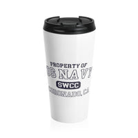 Thumbnail for Property Of Travel Mug (White/Color)