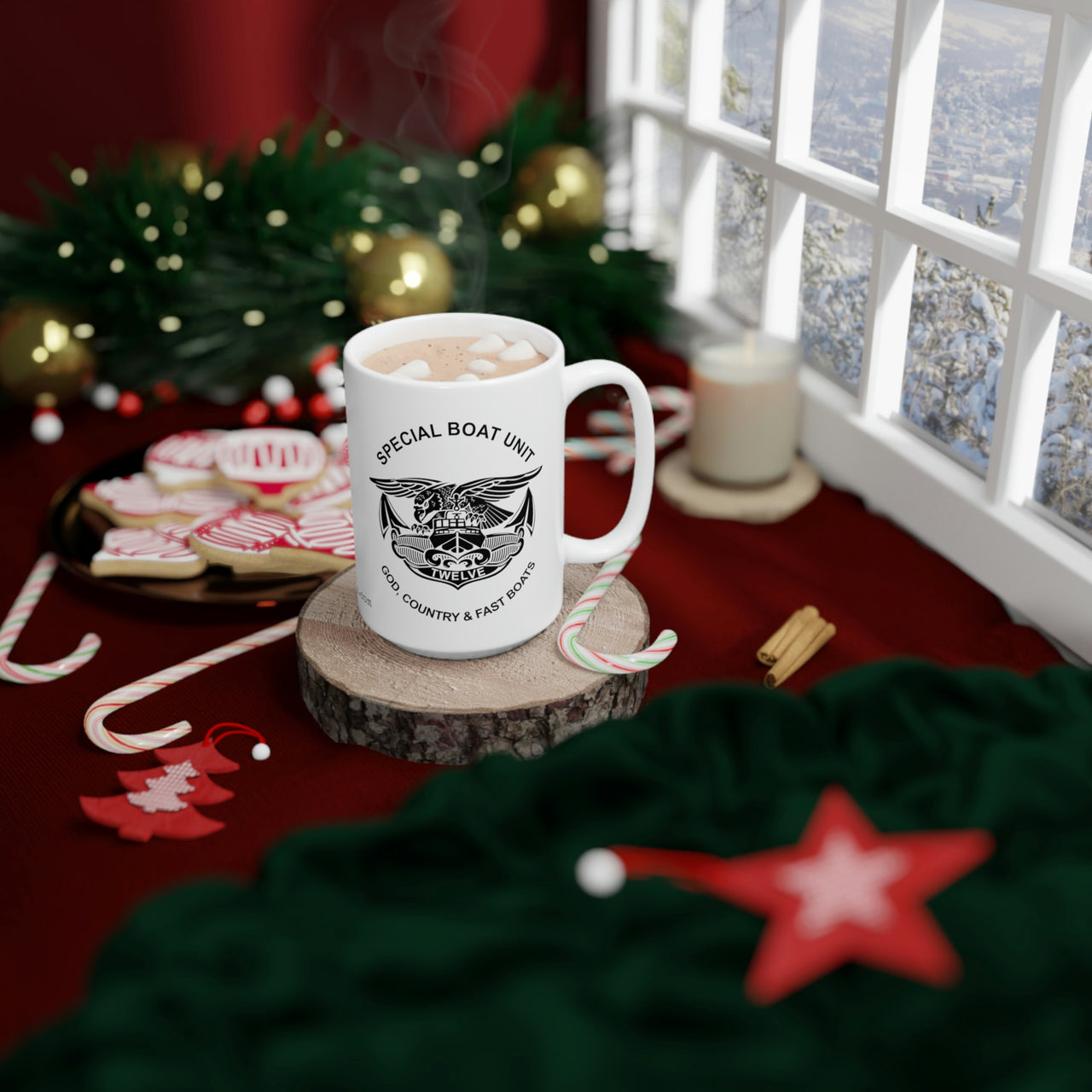 SBU 12 v2 White 15oz Mug (Black)