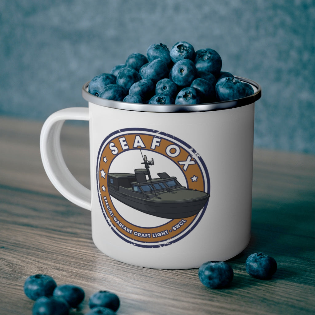 Navy Seafox Enamel Camping Mug