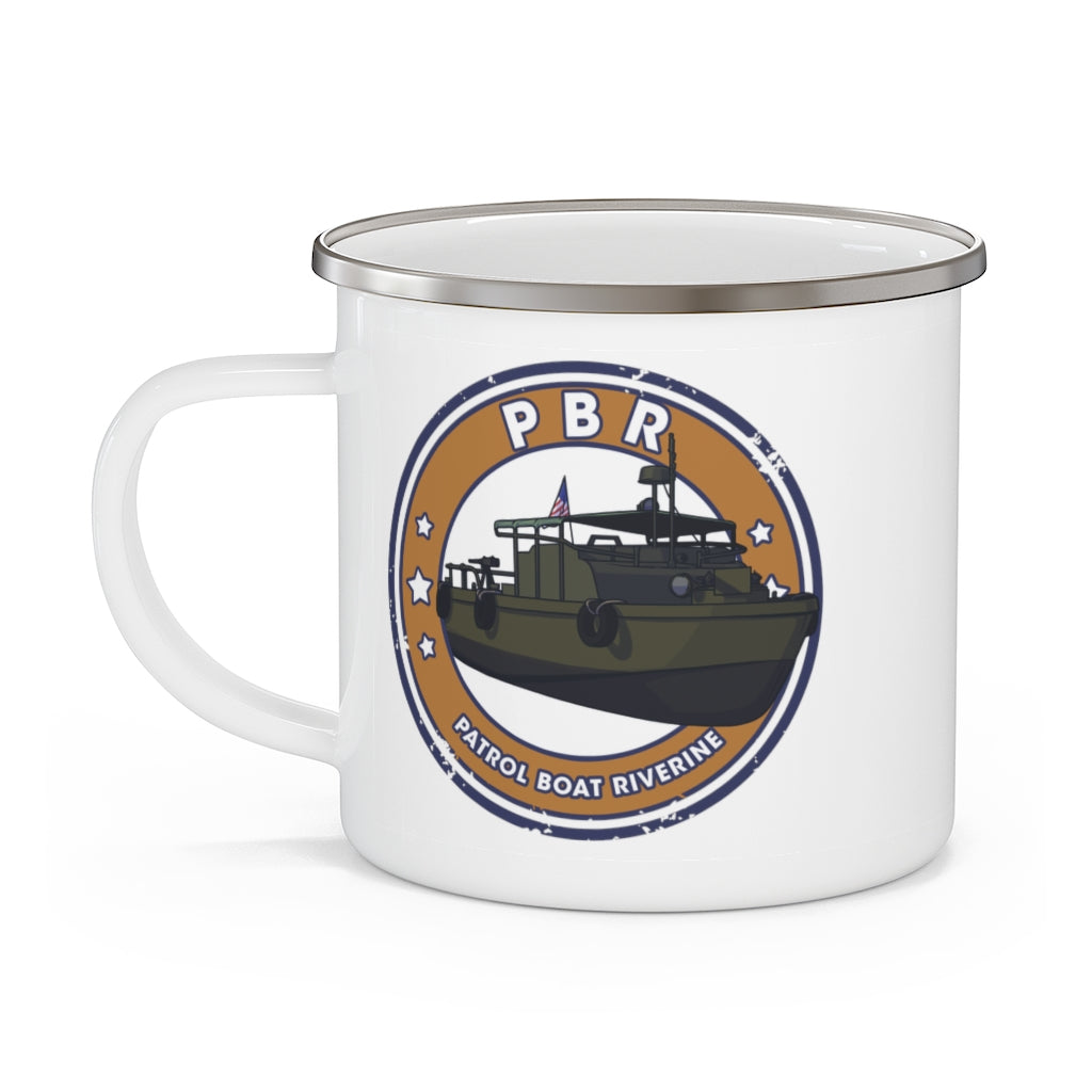 Navy PBR Enamel Camping Mug