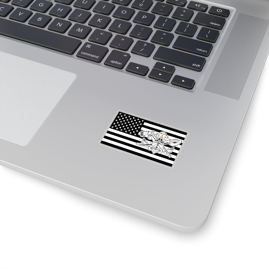Navy SWCC Flag Sticker (BW/BW)