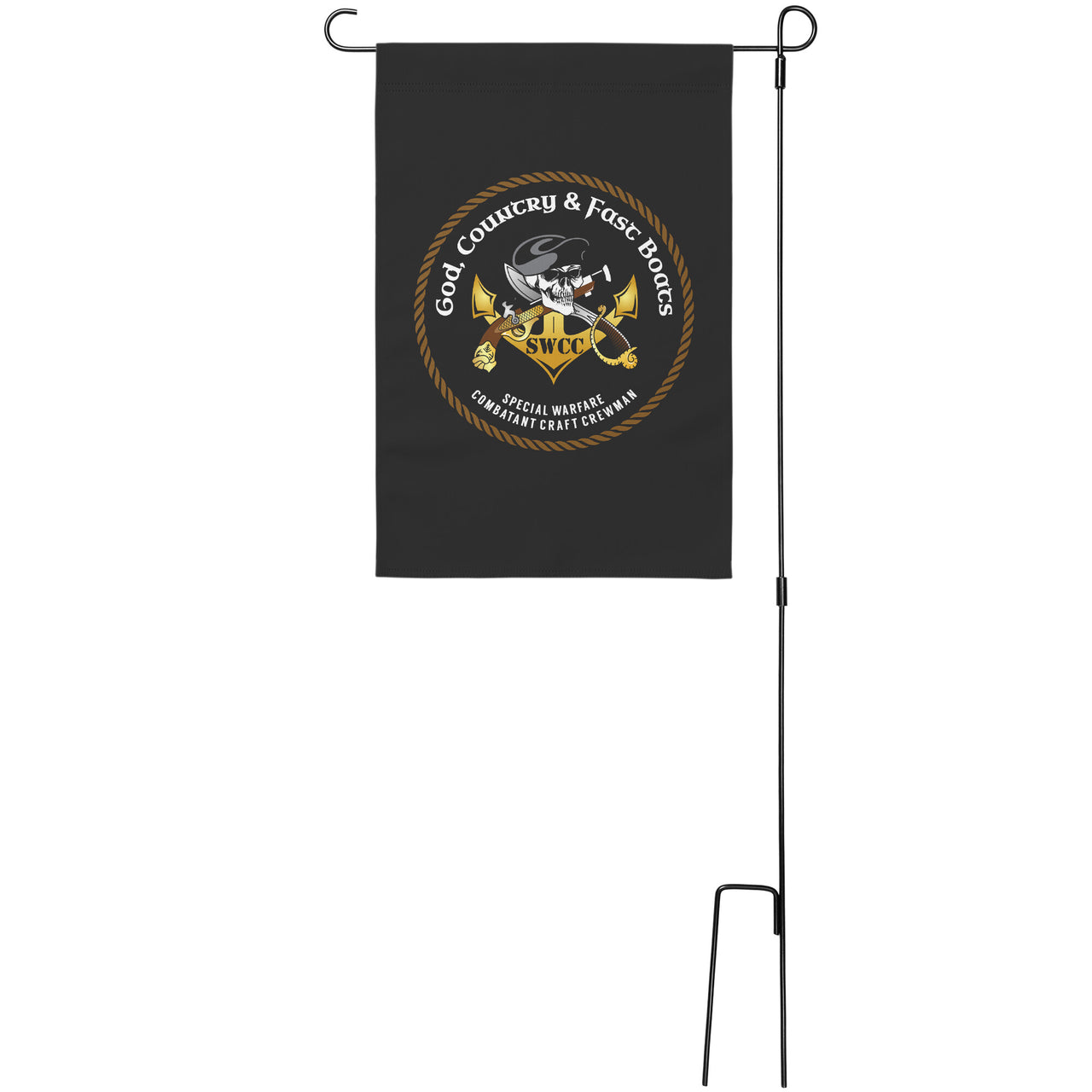 God Country & Fast Boats Garden Flag with Stand