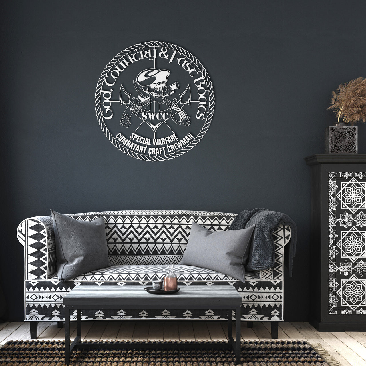 God Country and Fast Boats Die Cut Wall Art