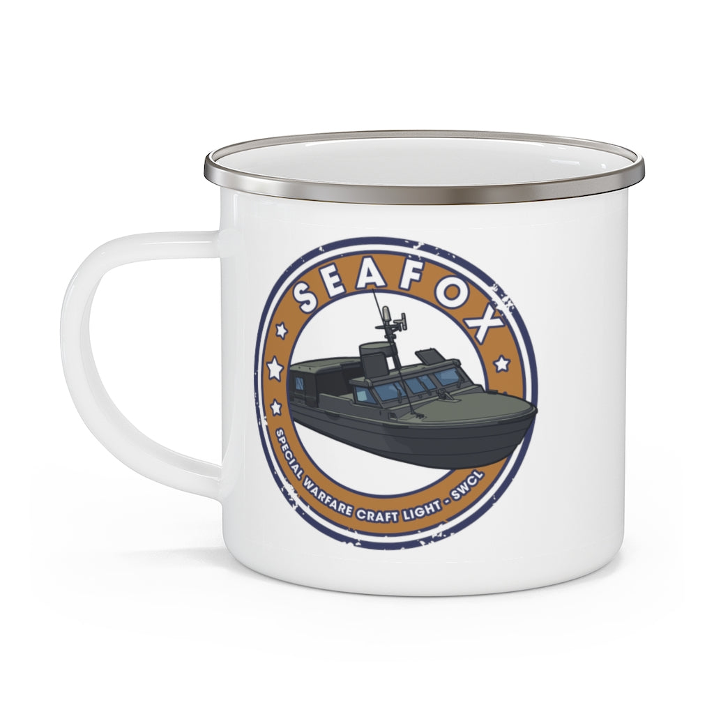 Navy Seafox Enamel Camping Mug