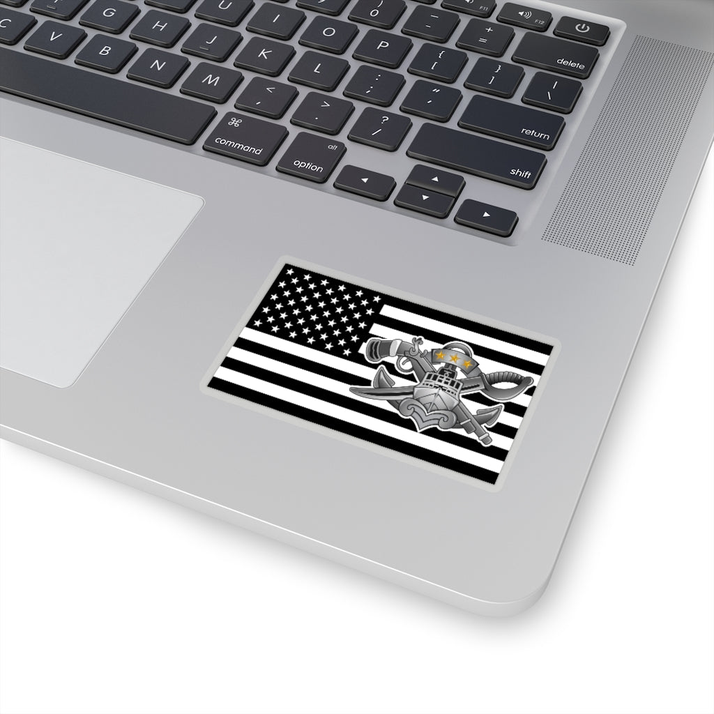 Navy SWCC Flag Sticker (BW/Color)