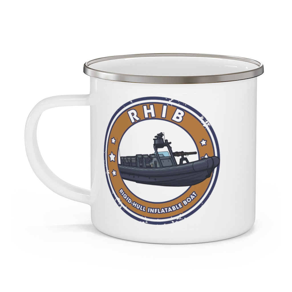 Navy RHIB Enamel Camping Mug