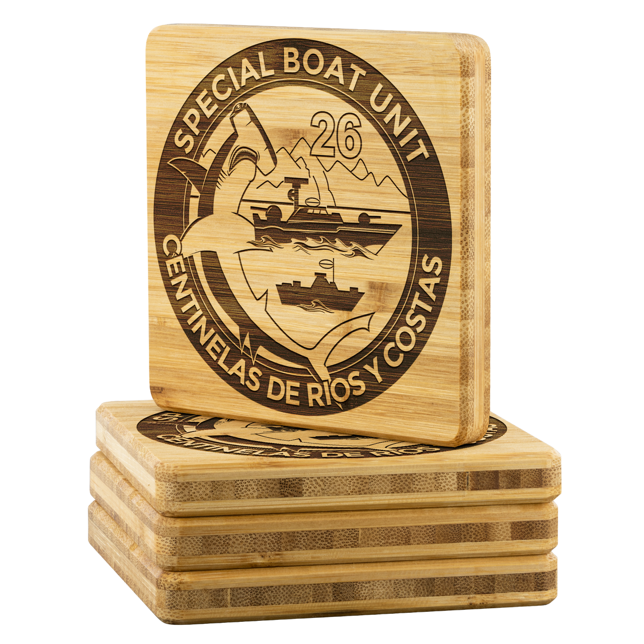 Special Boat Unit 26, SBU 26, SWCC, Special Warfare Combatant Craft Crewmen Bamboo Coasters