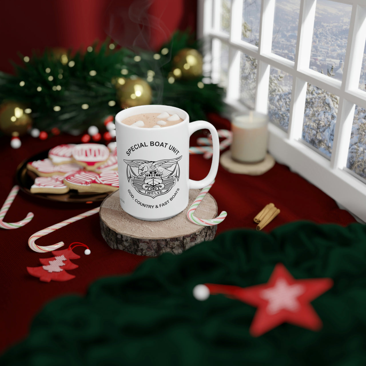 SBU 12 v1 White 15oz Mug (Black)