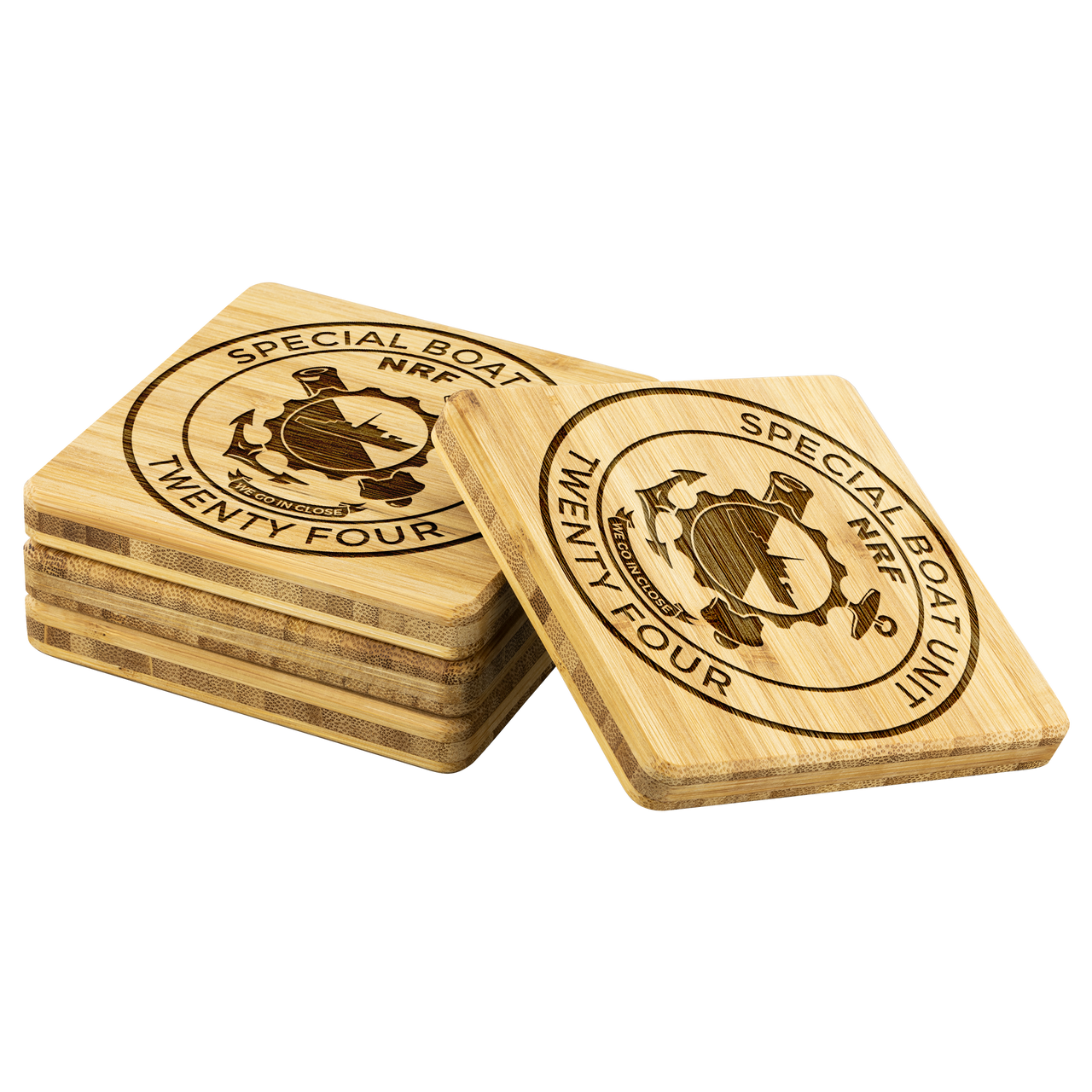 Special Boat Unit 24, SBU 24, SWCC, Special Warfare Combatant Craft Crewmen Bamboo Coasters