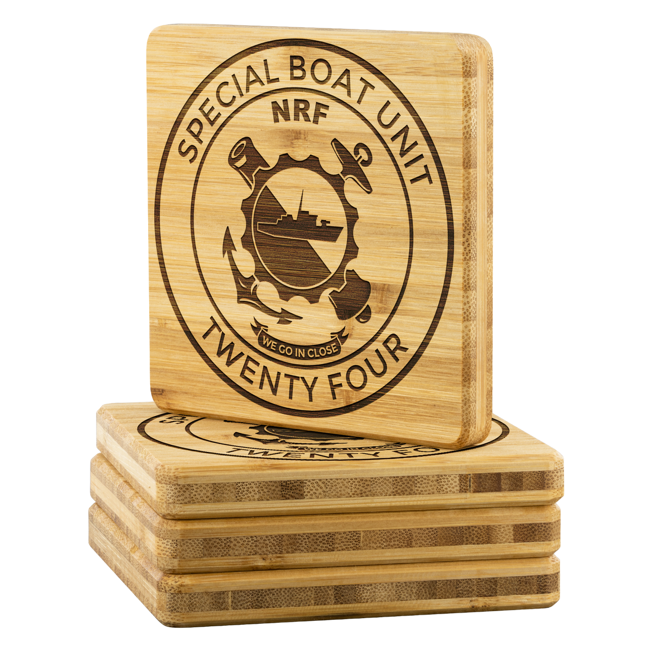 Special Boat Unit 24, SBU 24, SWCC, Special Warfare Combatant Craft Crewmen Bamboo Coasters